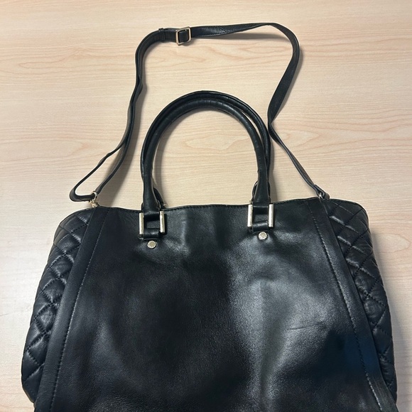 Danier vintage Y2K quilted side leather larger bag with multiple handles EVC - Picture 2 of 16